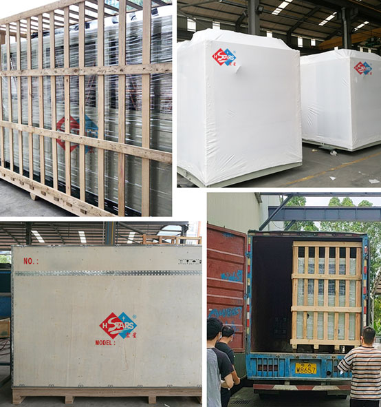 Modular scroll chiller packing and shipping